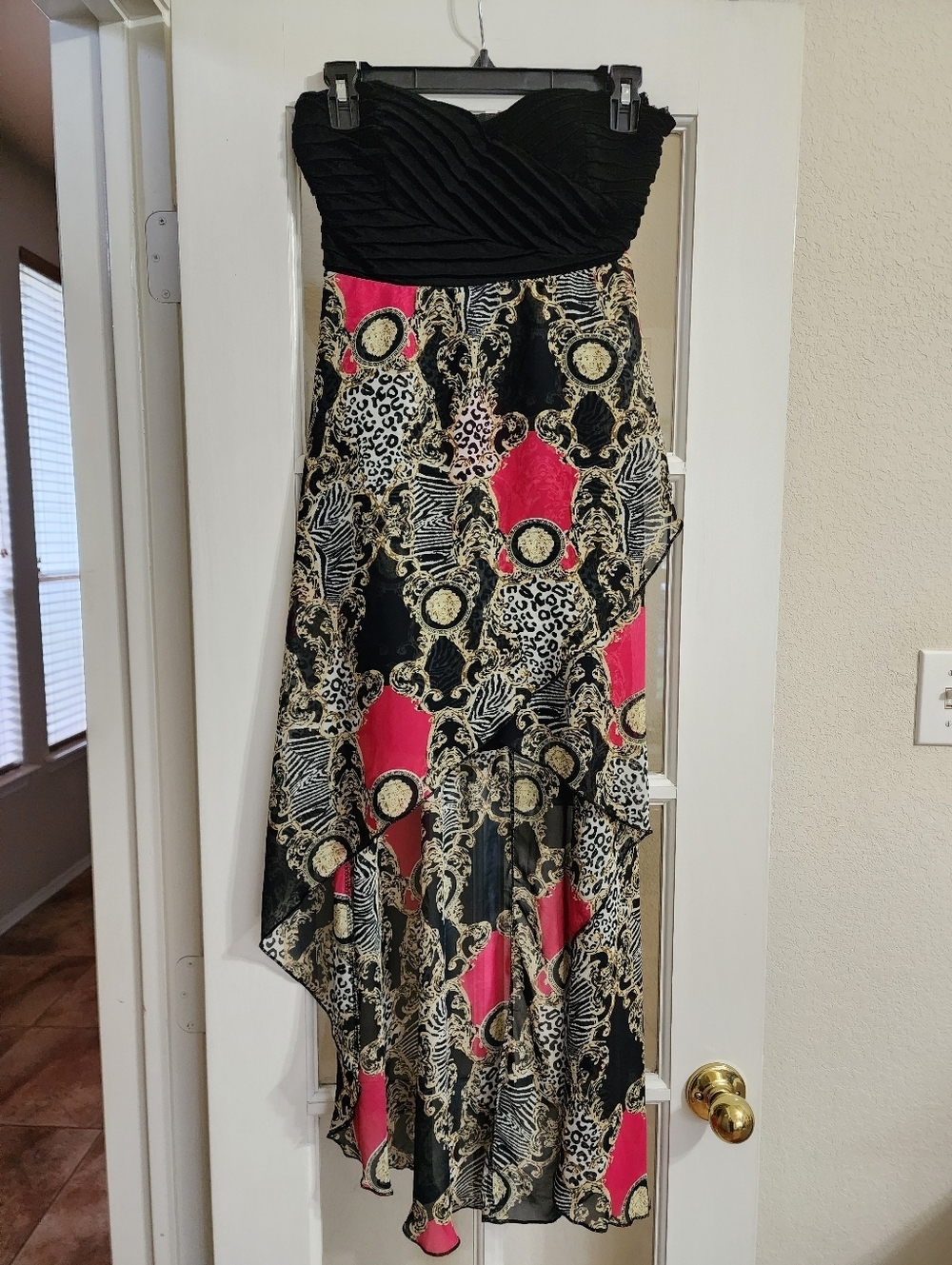 Charlotte Russe Strapless High Low Dress Baroque Animal Print M
